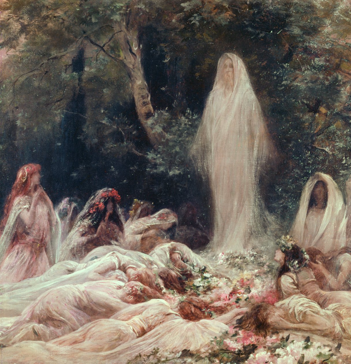 Apparition, illustration til et litterært værk af Edmond Rostand (1868-1918) af Georges Clairin