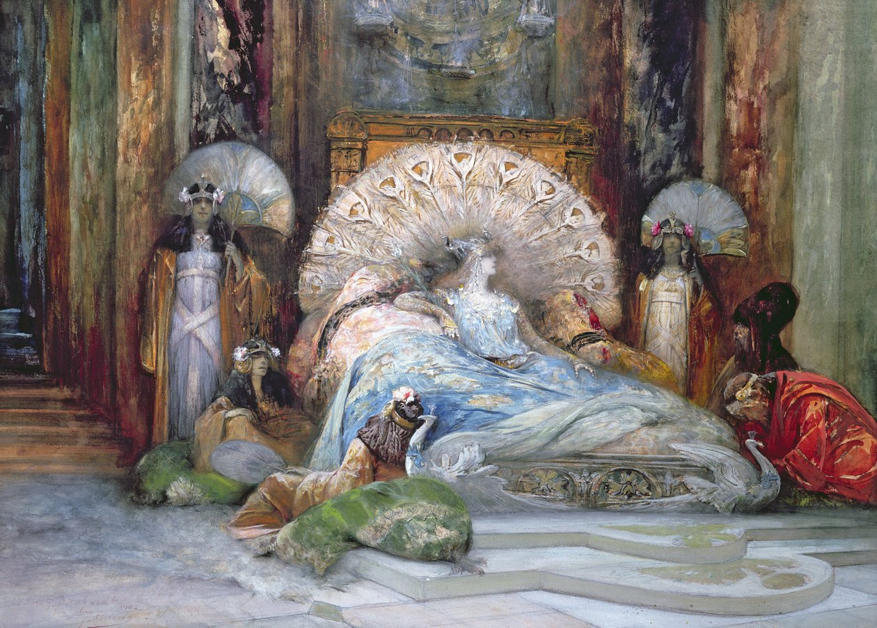 Sarah Bernhardt i titelrollen "Theodora", af Victorien Sardou, produceret i Paris i 1884, 1902 af Georges Clairin