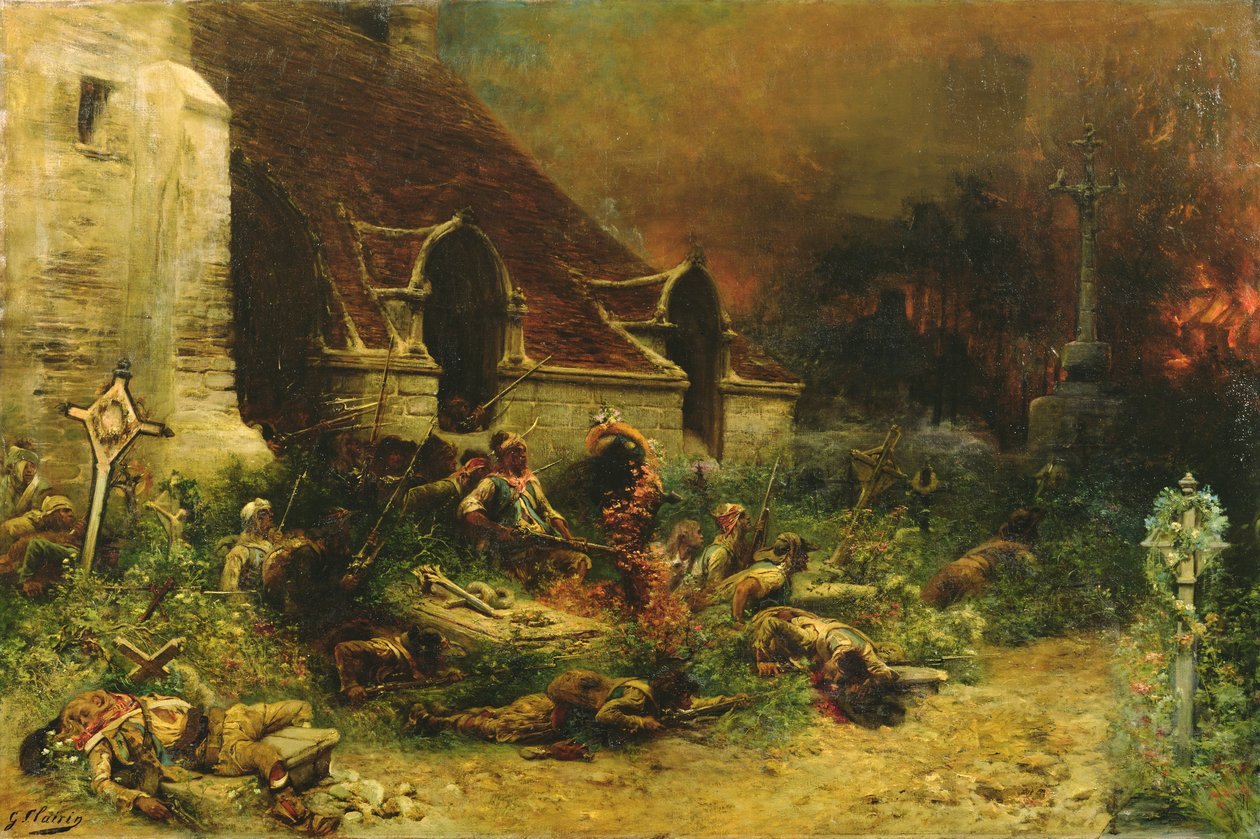 Chouanerne forsvarer deres døde, 1902 af Georges Clairin
