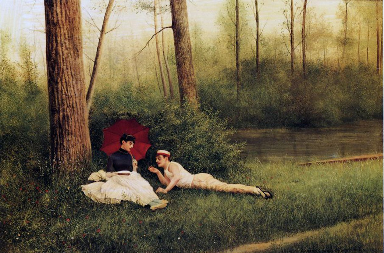 Et hvil efter sejlads, 1885 af Georges Croegaert