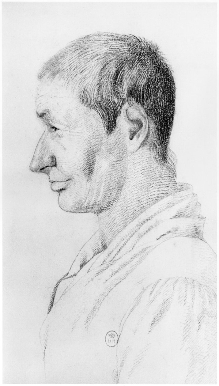 Galning, illustration fra en upubliceret afhandling af Jean Etienne Dominique Esquirol (1772-1840) om galningerne på Salpetriere-asylet, ca. 1818 af Georges Francois Gabriel