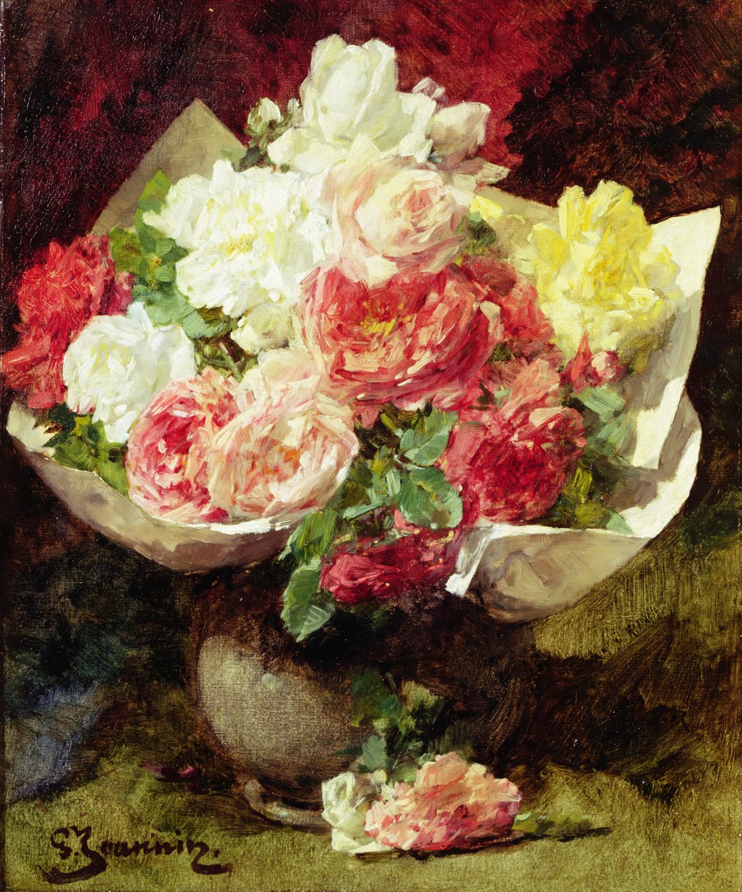 Blomster i en vase af Georges Jeannin