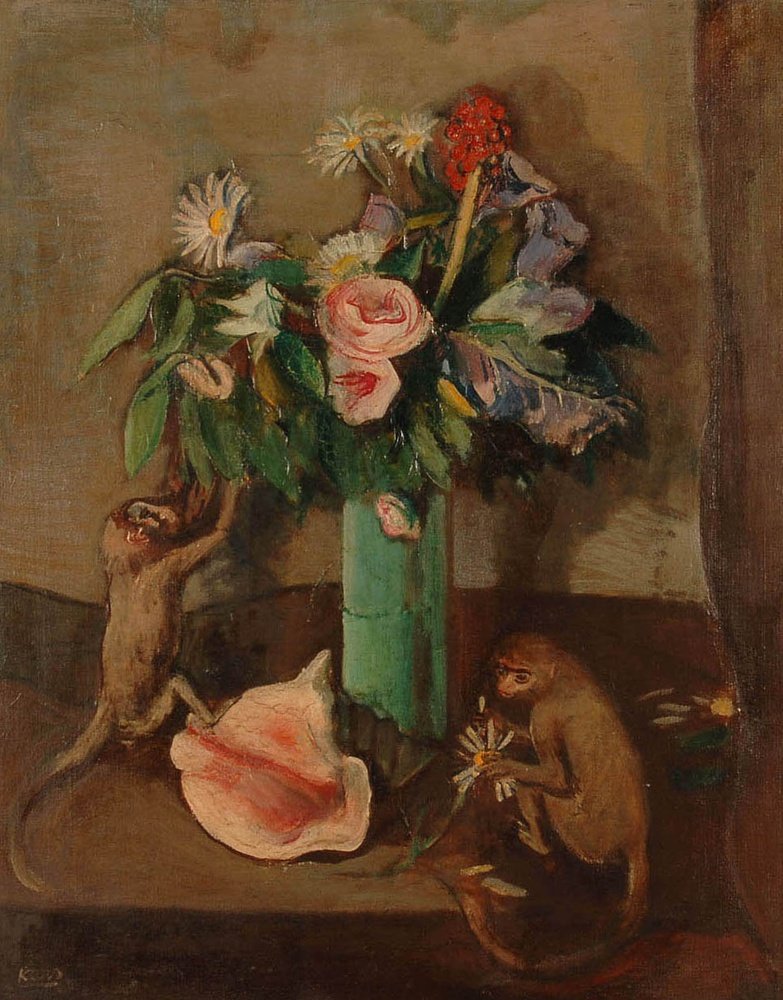 Fleurs et singes tysk: blomster og aber af Georges Karpeles