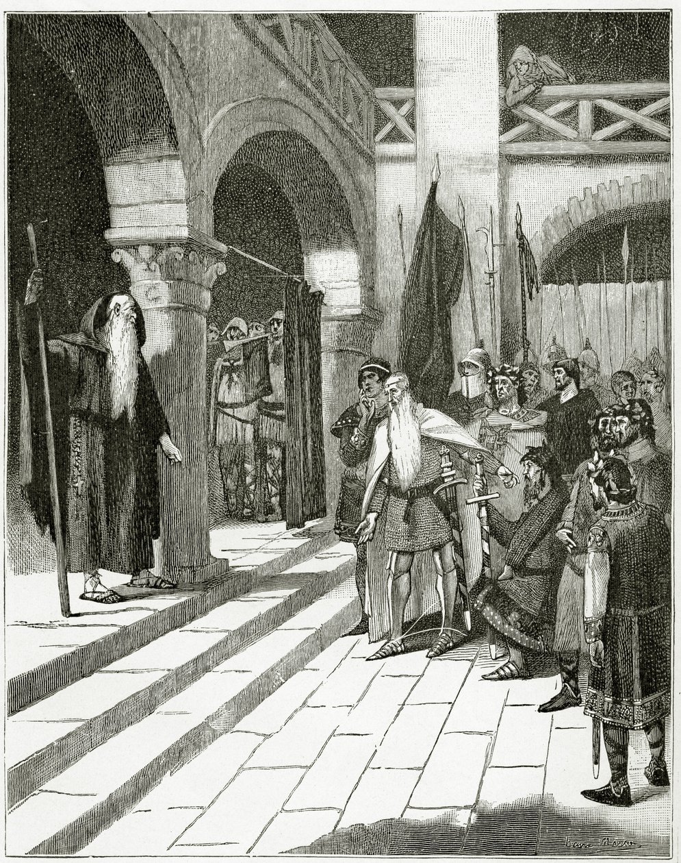 Les Burgraves, 1800-tallet (bw-gravering) af Georges Marie Rochegrosse