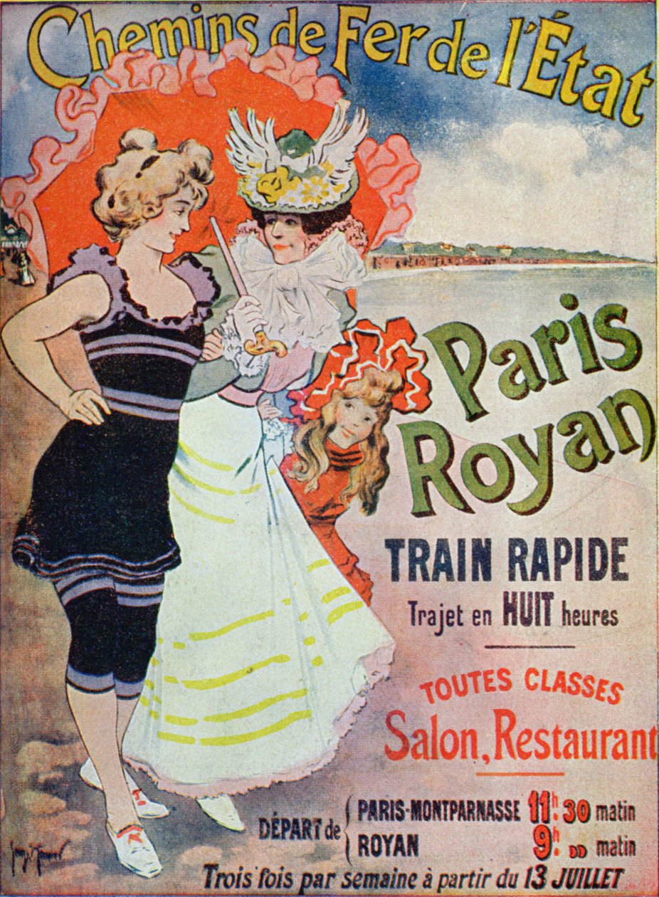 Annonce for jernbanelinjen Paris-Royan, ca. 1908 af Georges Meunier
