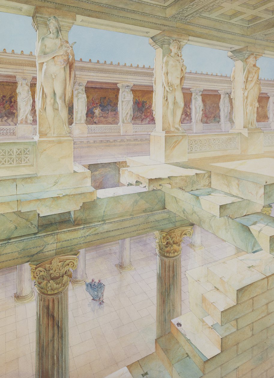 Studie af et romersk tempel (wc på papir) af Georges Paul Chedanne