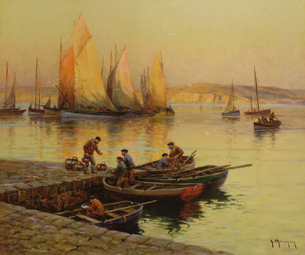 Solnedgang af Georges Philibert Charles Maroniez