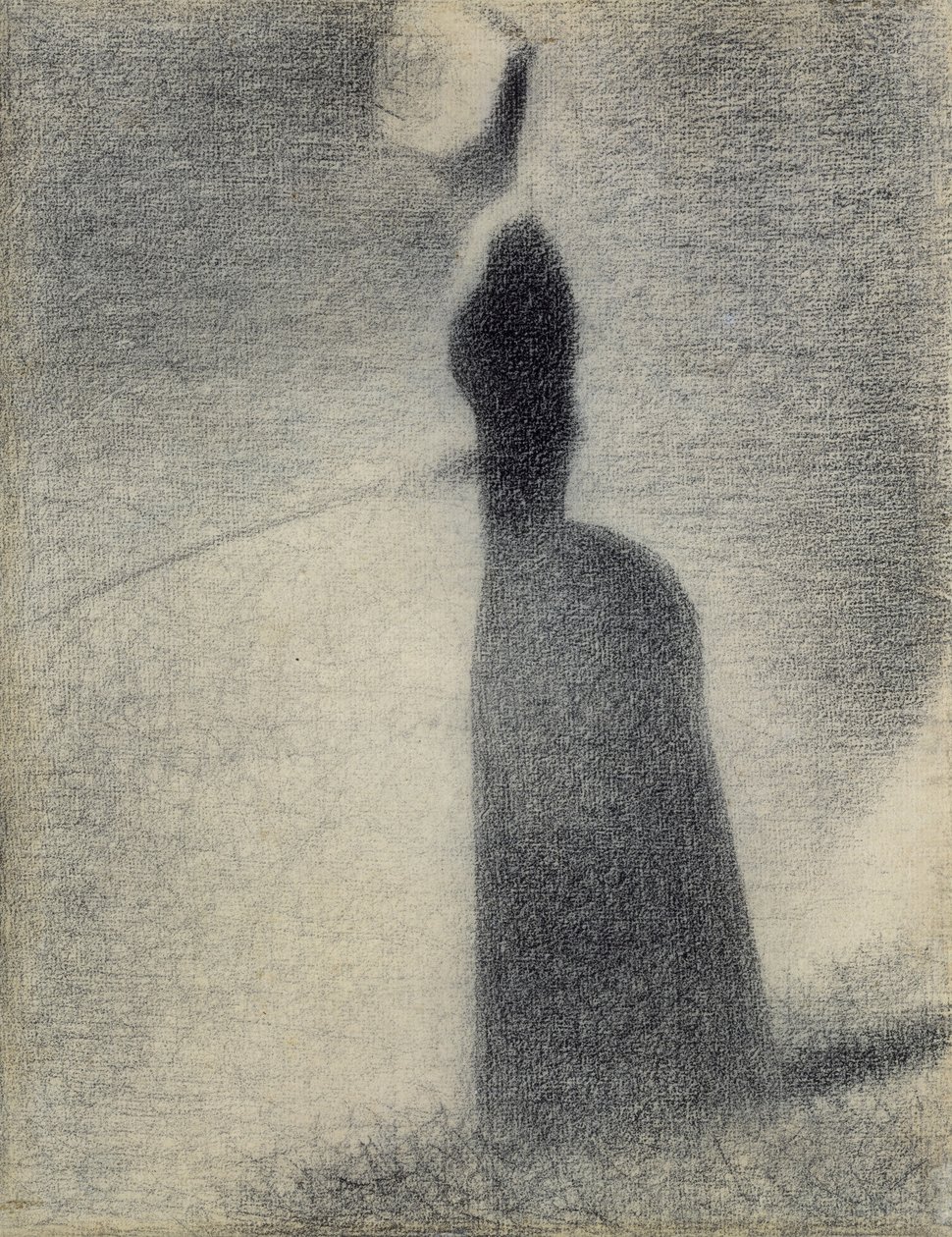 A Woman Fishing, 1884 (conte farveblyant) af Georges Seurat