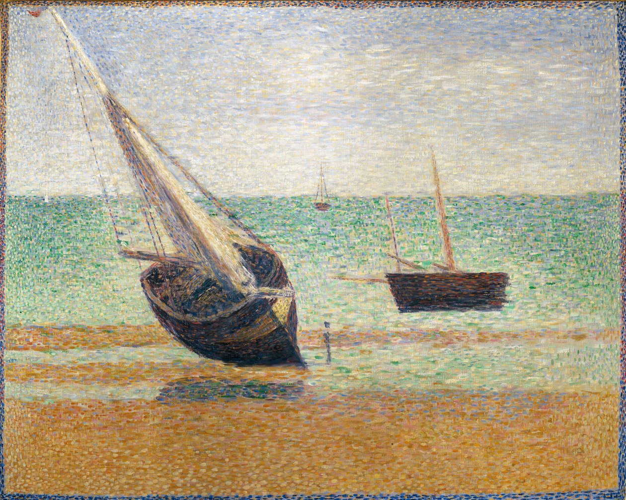 Lavvande ved Grandcamp, 1885 af Georges Seurat