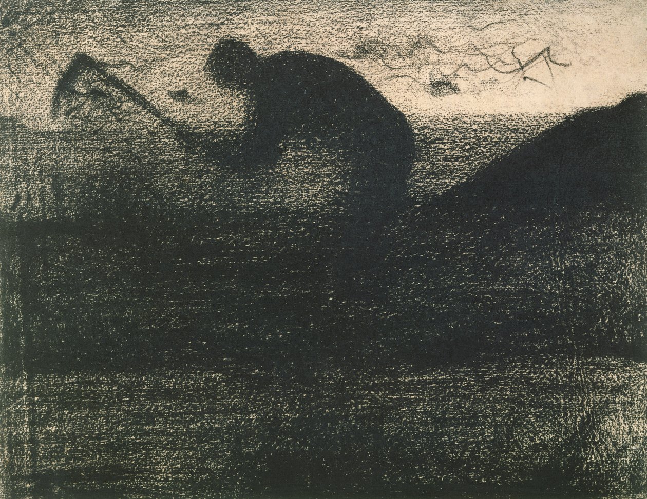 Man with a Pick, ca. 1883 (farvet farveblyant) af Georges Seurat
