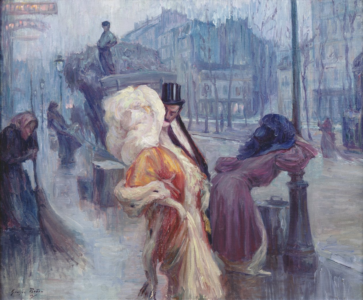 Dawn, forlader restauranten i Montmartre, 1906 af Georges Redon