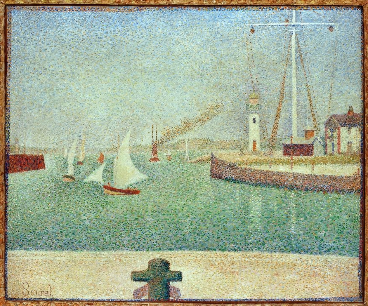 Indgang til havnen i Honfleur af Georges Seurat