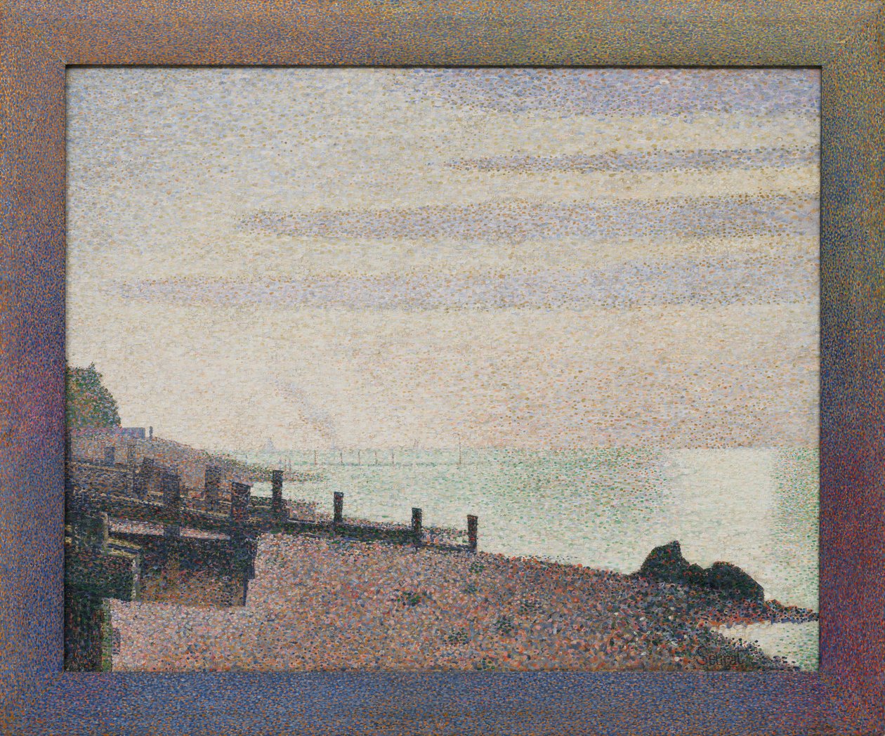 Honfleur, en aften, ved mundingen af ​​Seinen af Georges Seurat