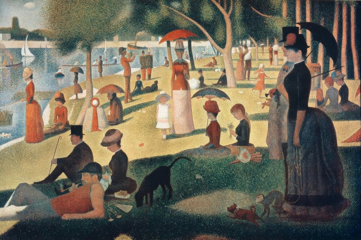 En søndag eftermiddag på Ile de la Grande Jatte af Georges Seurat