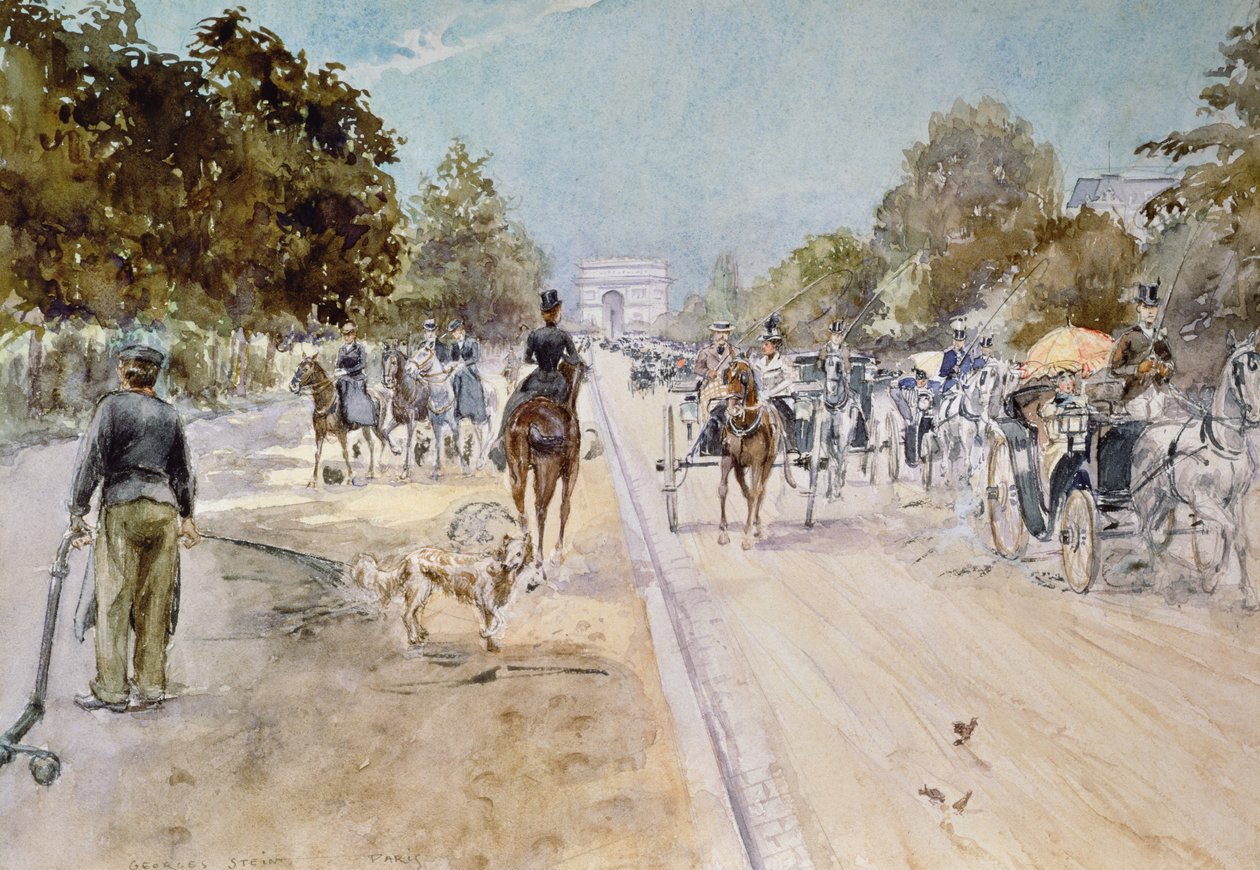 Vogne på Champs Elysees af Georges Stein