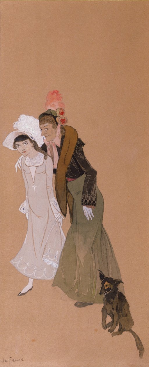 Fru Alvarez med sit barnebarn Gigi, 1943 af Georges de Feure