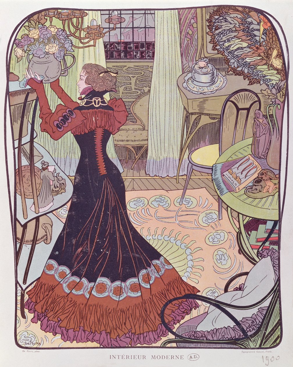 Moderne interiør, 1900 af Georges de Feure