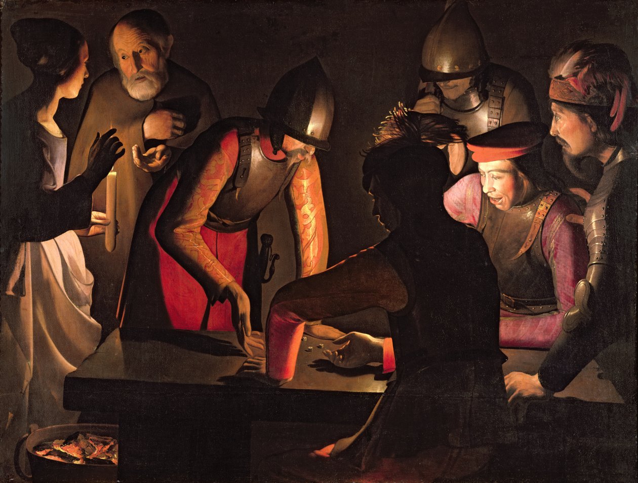 Fornægtelsen af Sankt Peter, 1650 af Georges de La Tour
