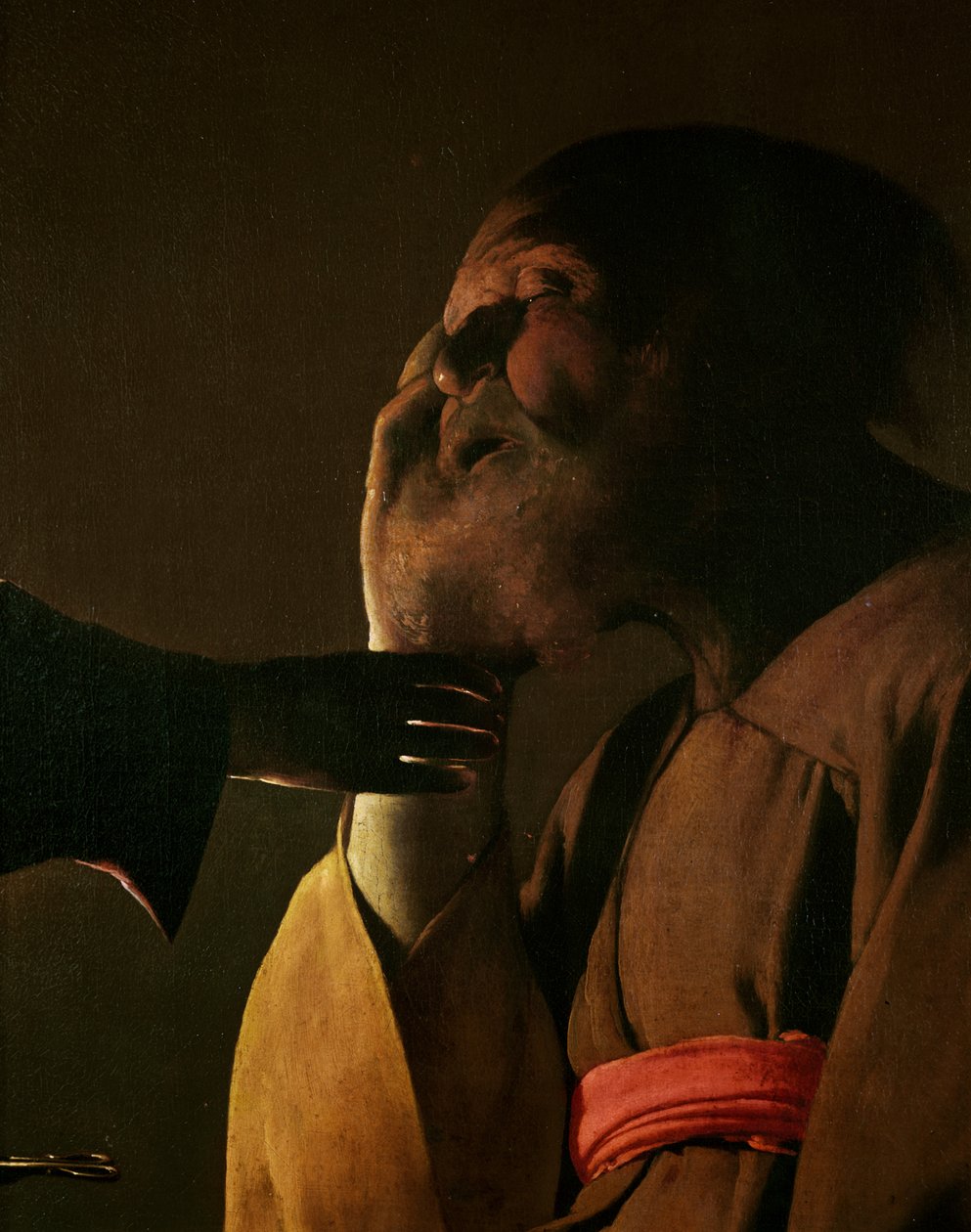 Joseph and the Angel, 1652 olie på lærred detalje af 3126 af Georges de La Tour