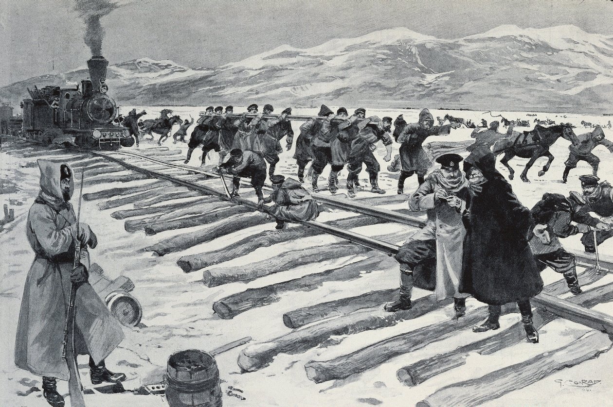 RUSLAND. Krydsningen af Bajkalsøen (gravering) af Georges (after) Conrad