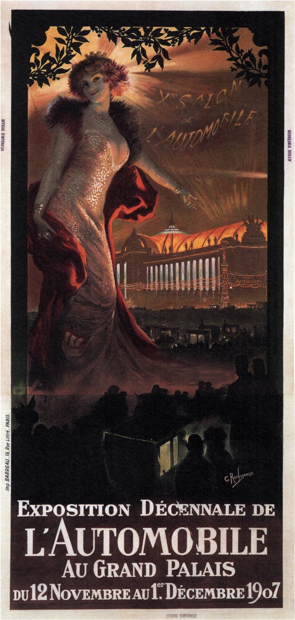 Decennial Automobile Exhibition på Grand Palais, 1907 af Georges Antoine Rochegrosse