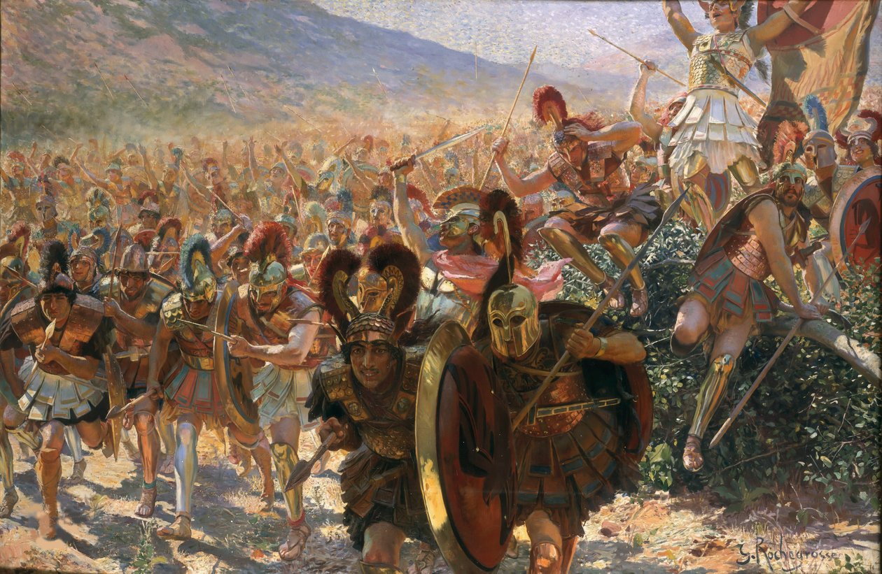 The Heroes of Marathon, 1911. af Georges Antoine Rochegrosse