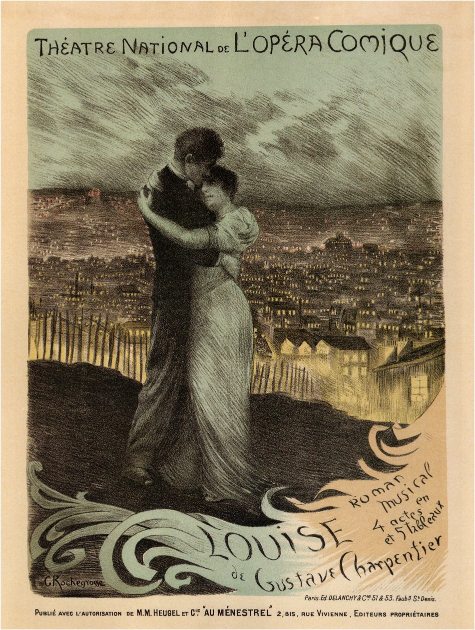 Plakat til Oper Louise af Gustave Charpentier, 1900 af Georges Antoine Rochegrosse