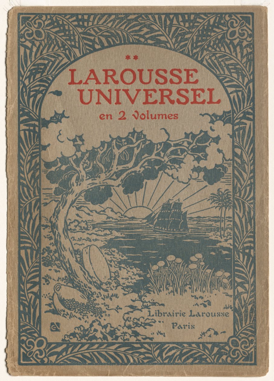 Larousse Universal: Omslag (Le Larousse Universel) (træsnit i farver) af Georges Auriol
