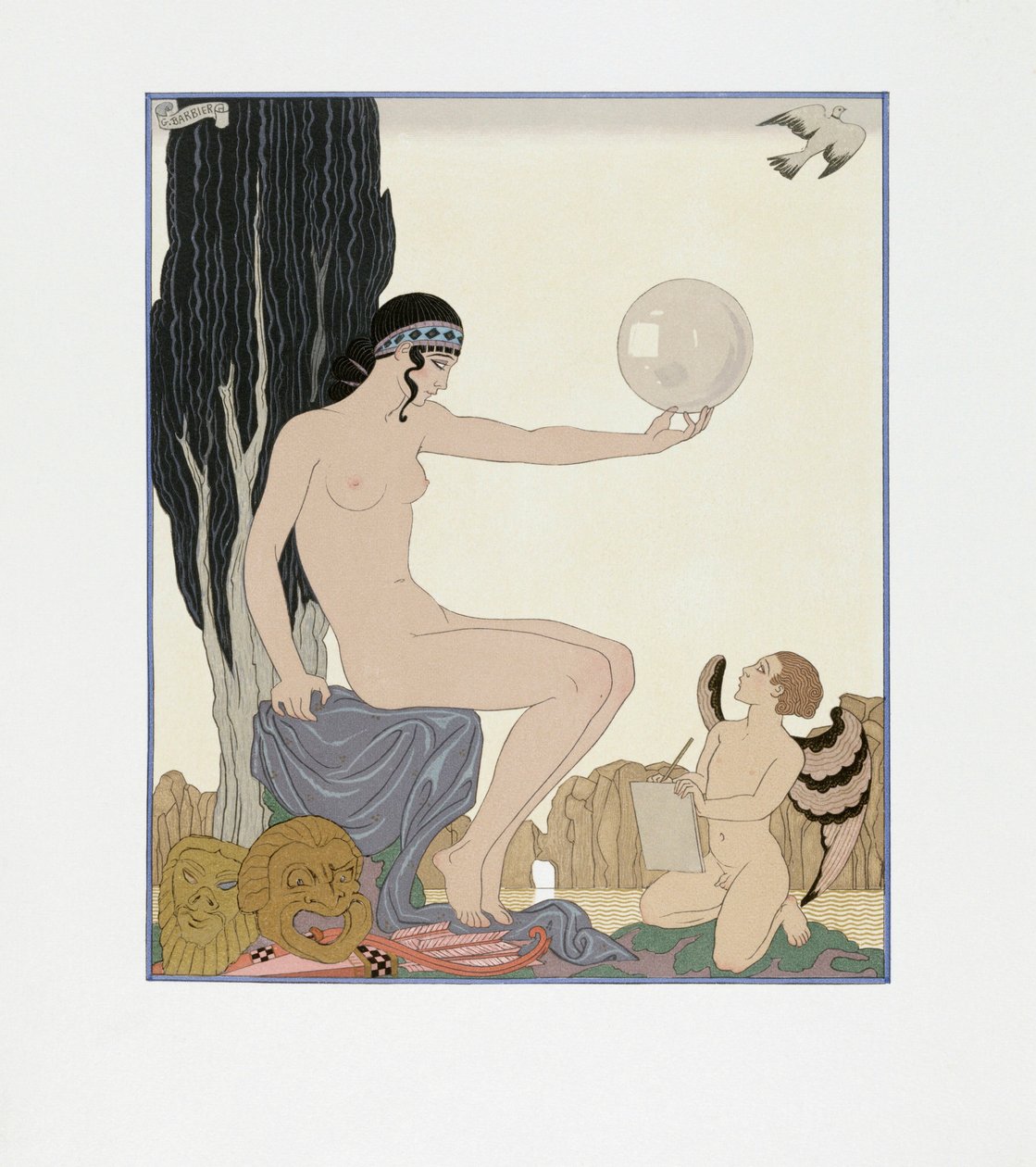En muse inspirerer en kunstner af Georges Barbier