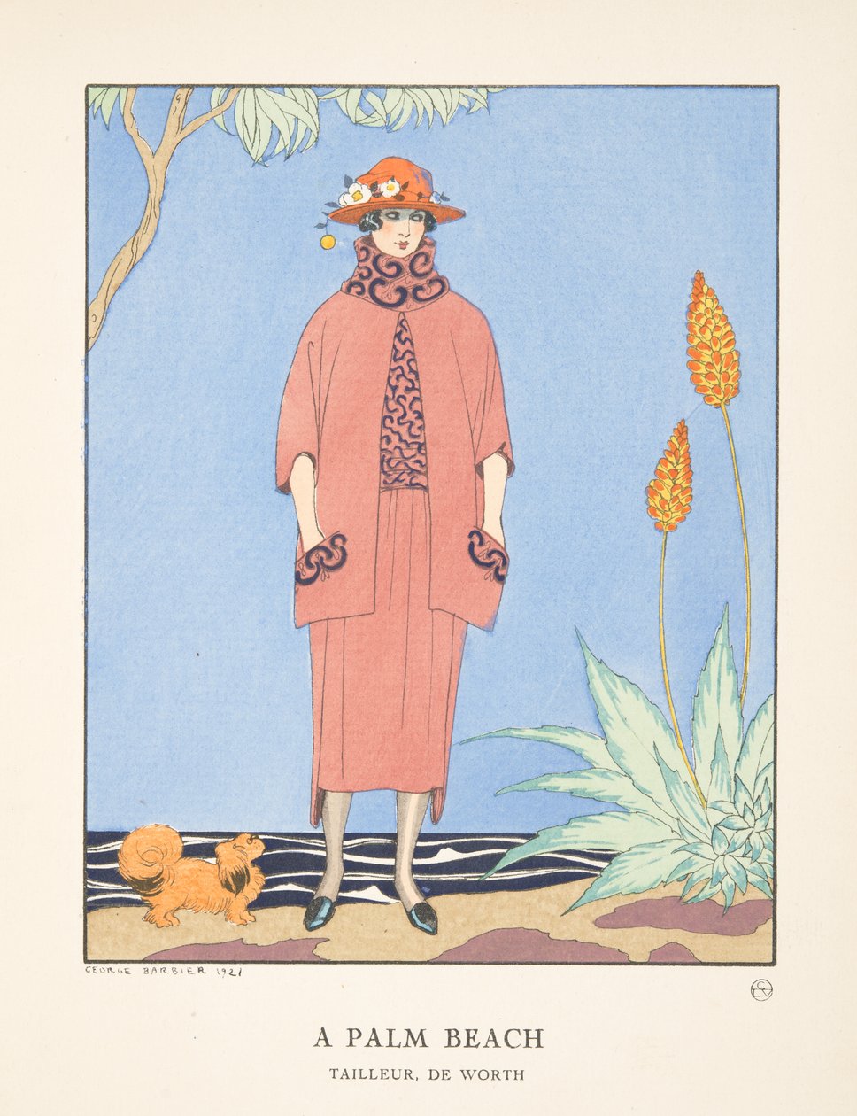 A Palm Beach, fra en samling af modeplader af Georges Barbier