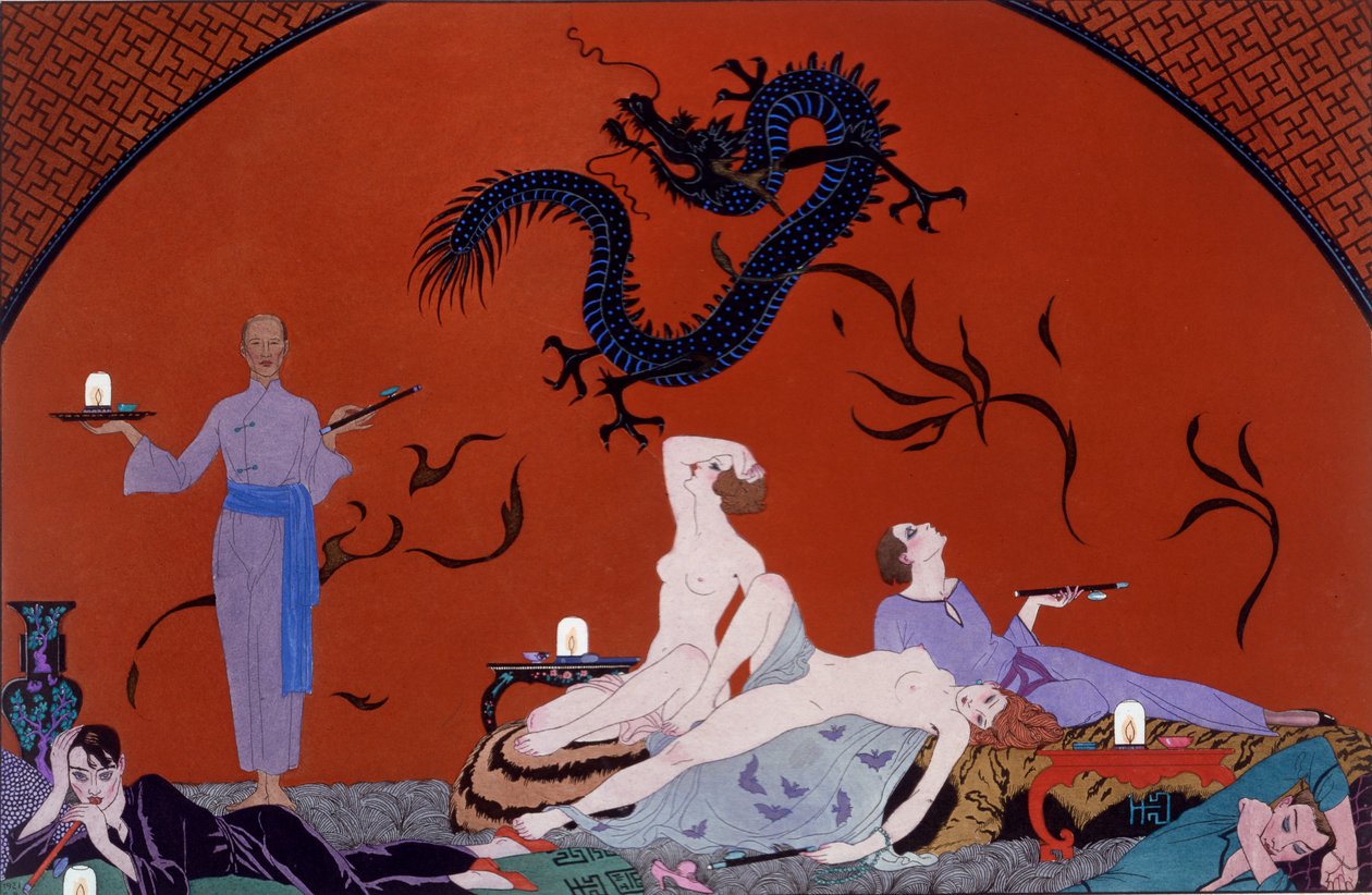 At the House of Pasotz, ca. 1921 (pochoir print) af Georges Barbier