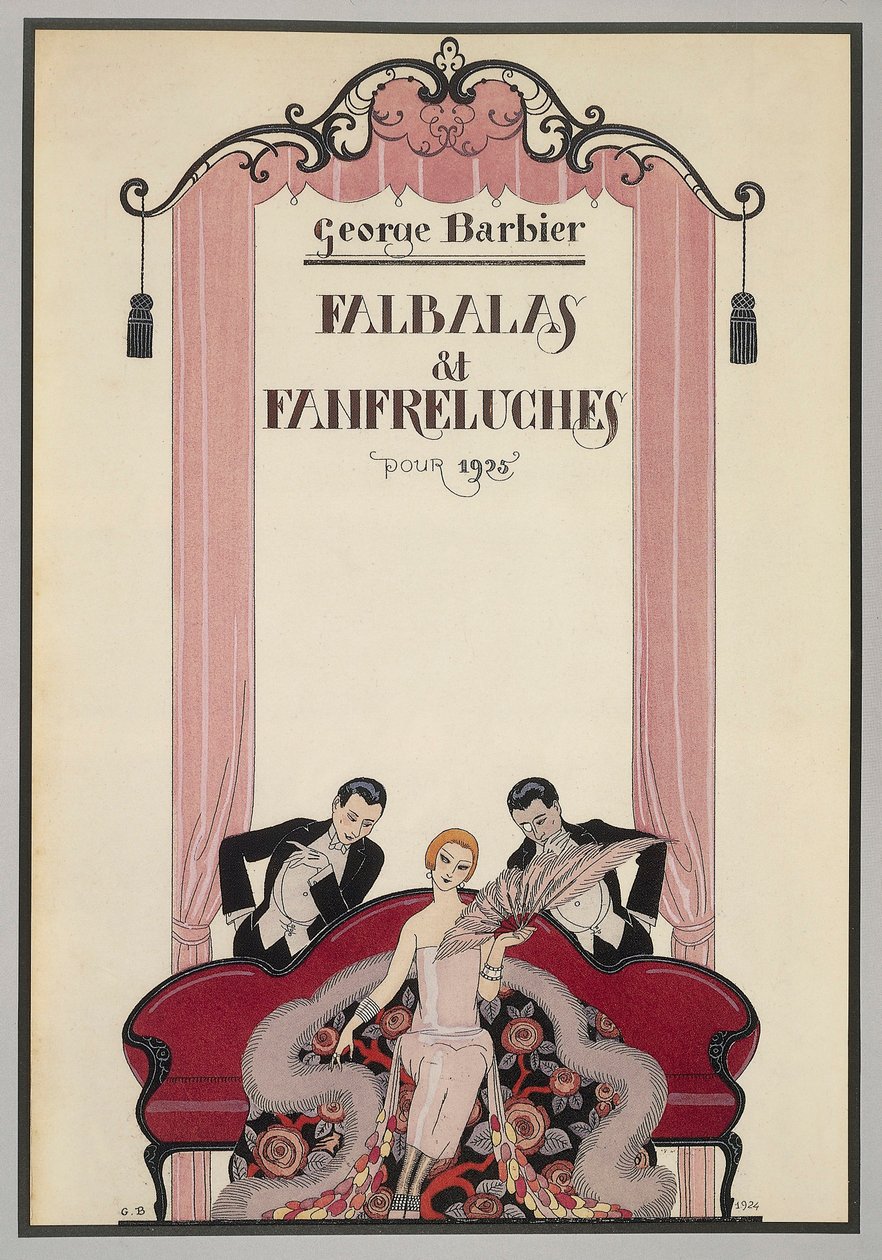 Forside af Falbalas et Fanfreluches, almanak fra 1925, af George Barbier (1882-1932), Frankrig, 20. århundrede af Georges Barbier