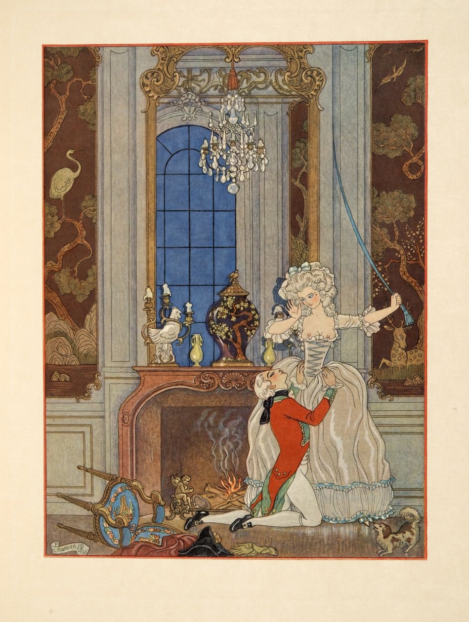 Danceny erklærer sin kærlighed til Cecile, Illustration fra 
