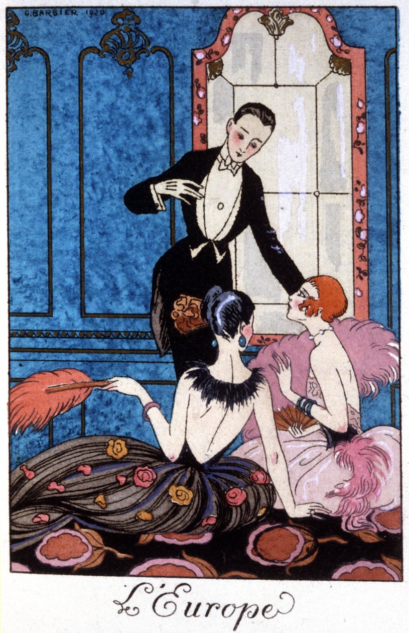 Europa, begyndelsen af det 20. århundrede (illustration) af Georges Barbier