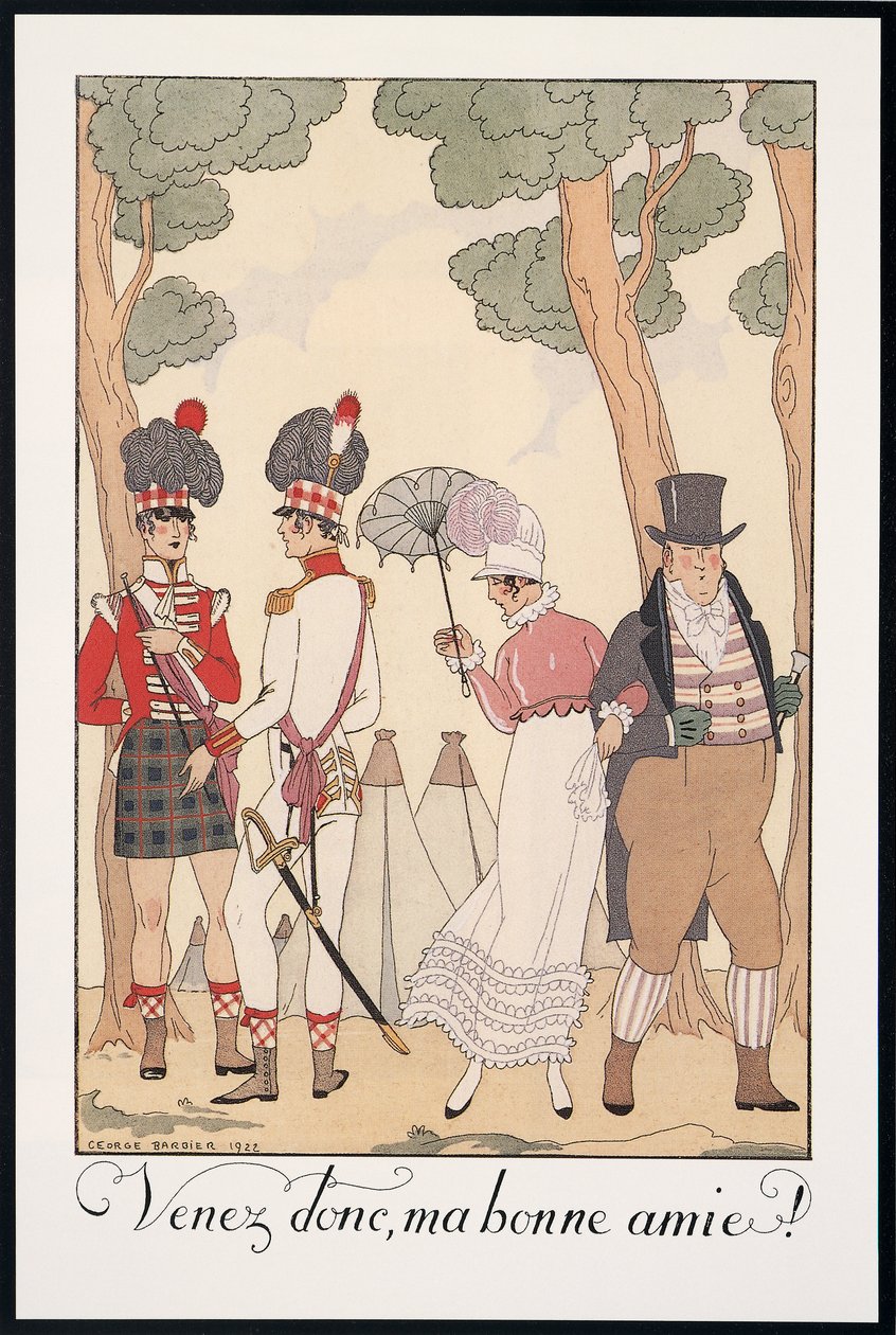 Falbalas and Fanfreluches, Almanak for 1923, Kom derfor, min gode ven, af George Barbier, tryk af Georges Barbier