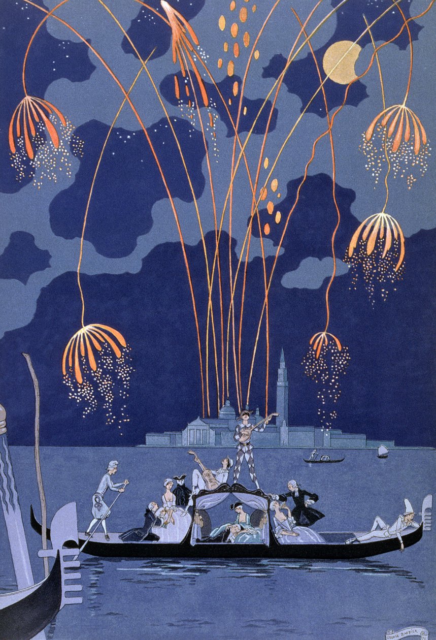 Fyrværkeri i Venedig, illustration til 