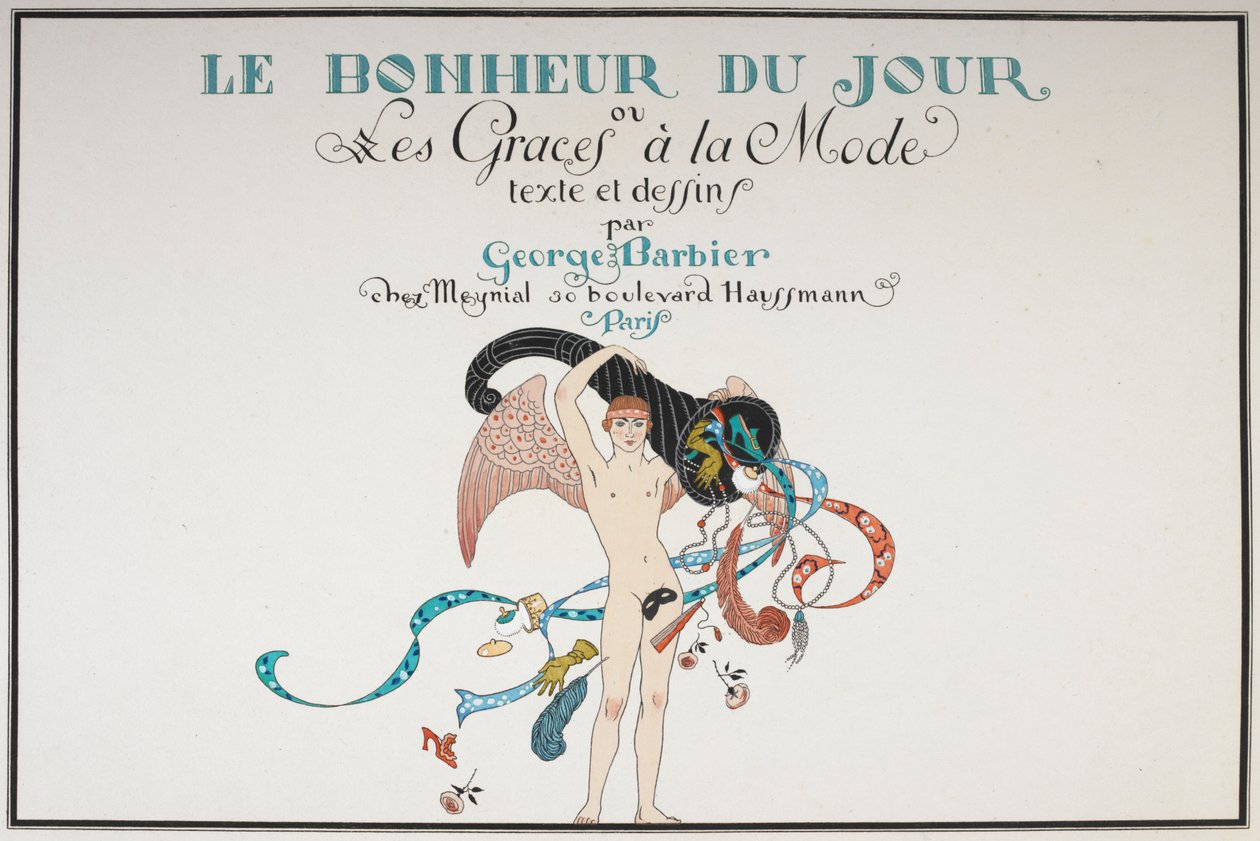 Illustreret titelblad. En nøgen mandsfigur. af Georges Barbier