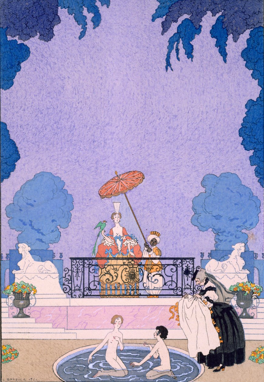 Illustration fra en bog af eventyr af Georges Barbier