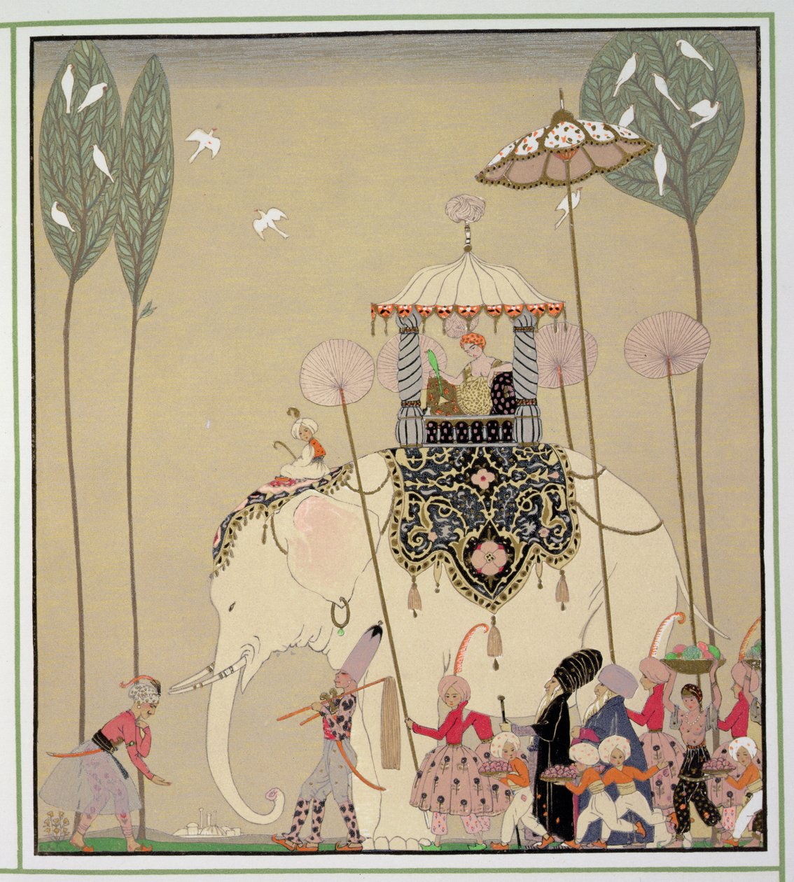 Imperial Procession (Color Litho) af Georges Barbier
