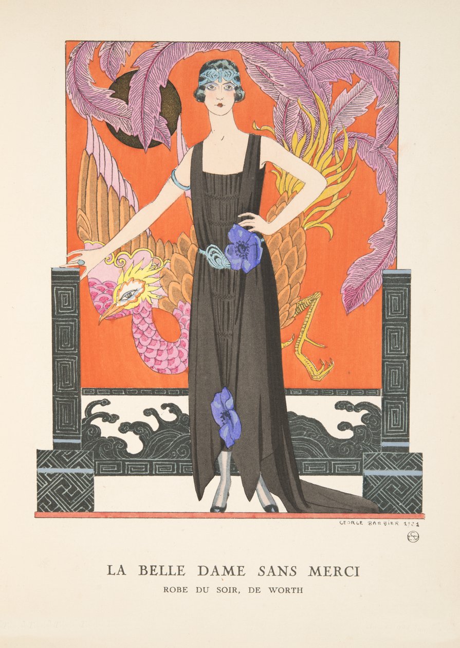 La Belle Dame Sans Merci, fra en samling af modeplader af Georges Barbier