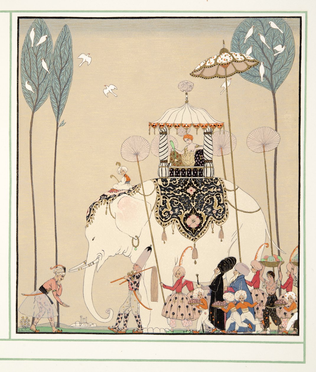 La Belle Missous fra Personages de Comedie, pub. 1922 (stenciltryk) af Georges Barbier
