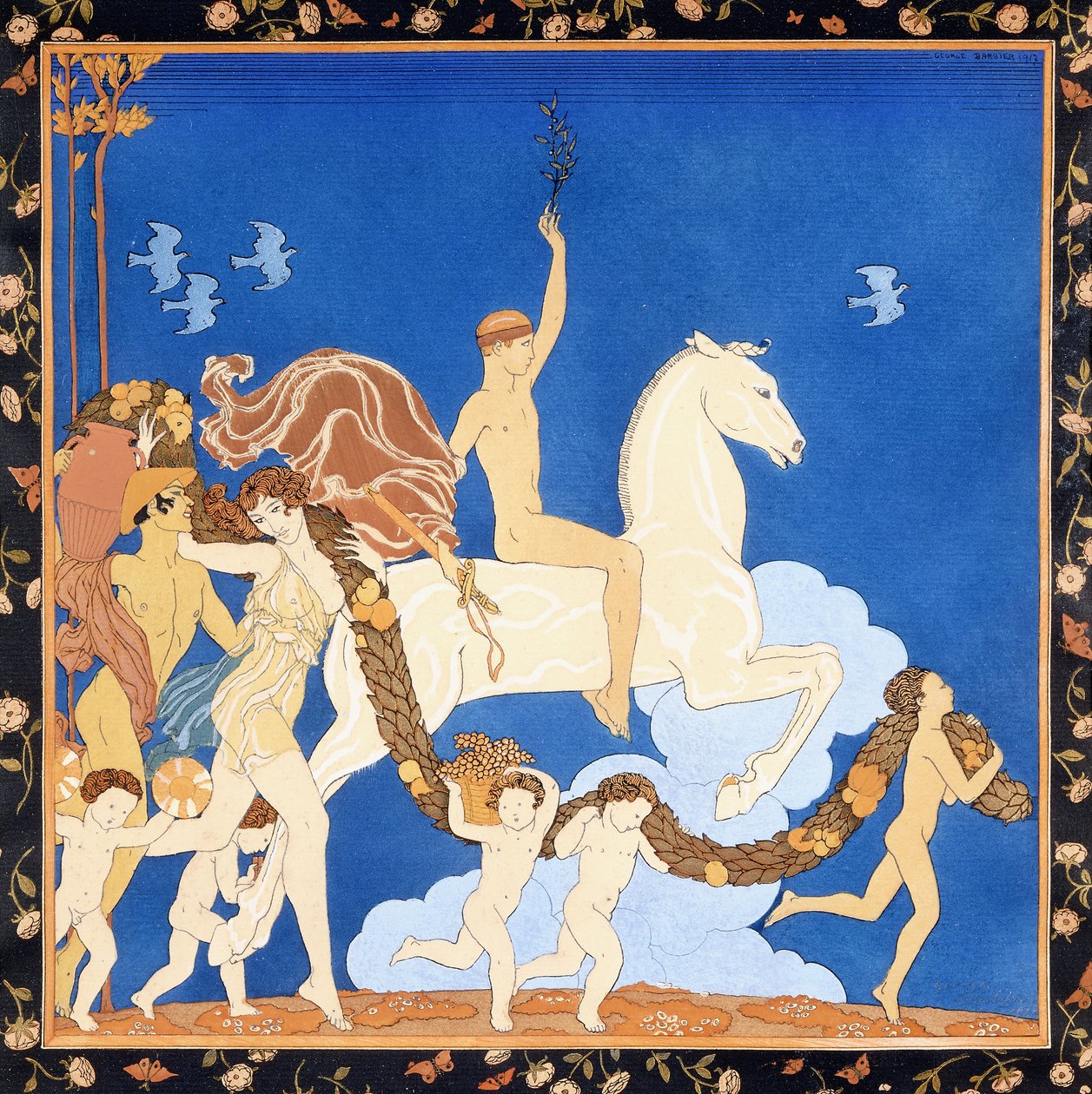 Den hvide hest, ca. 1917-1920 (stencil) af Georges Barbier