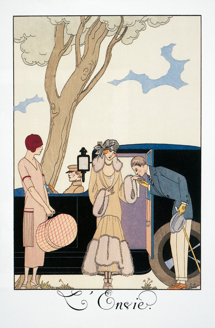 Envy, af George Barbier (1882-1932), fra Falbalas et Fanfreluches, Almanak 1925. Frankrig, 20. århundrede af Georges Barbier