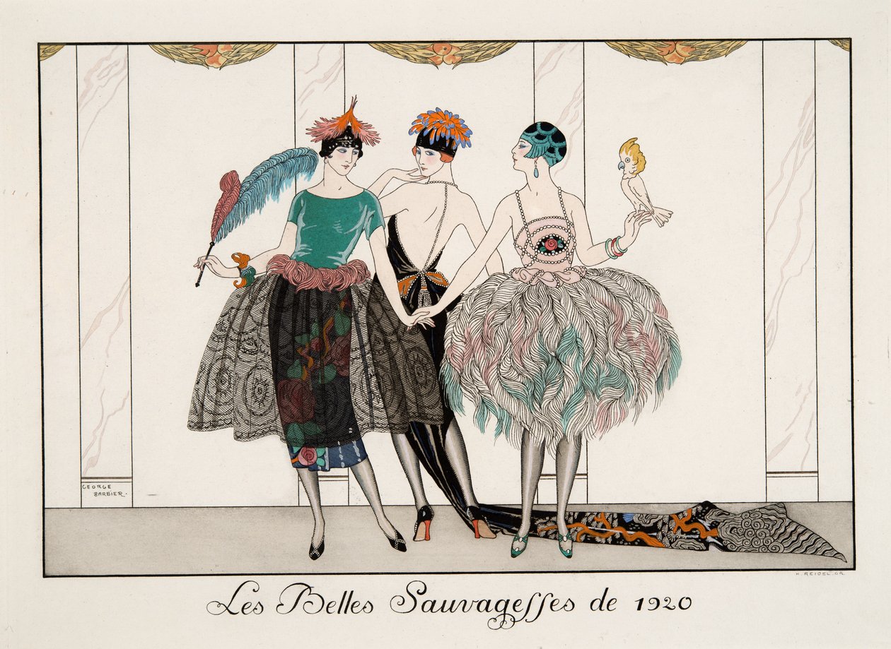 De smukke vilde af 1920, gravering af H. Reidel af Georges Barbier