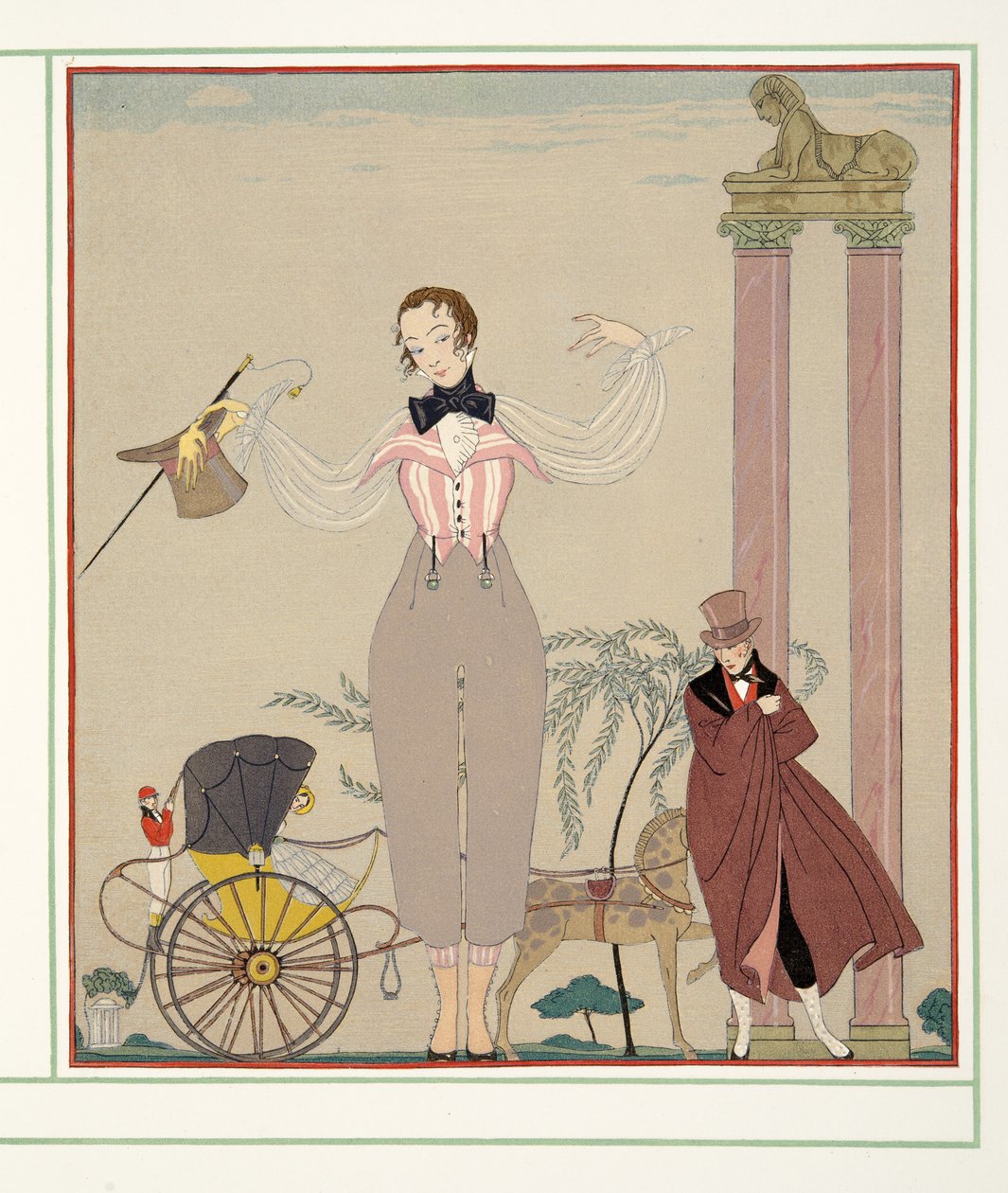 Mademoiselle de Maupin, fra Personages de Comedie, pub. 1922 (stenciltryk) af Georges Barbier