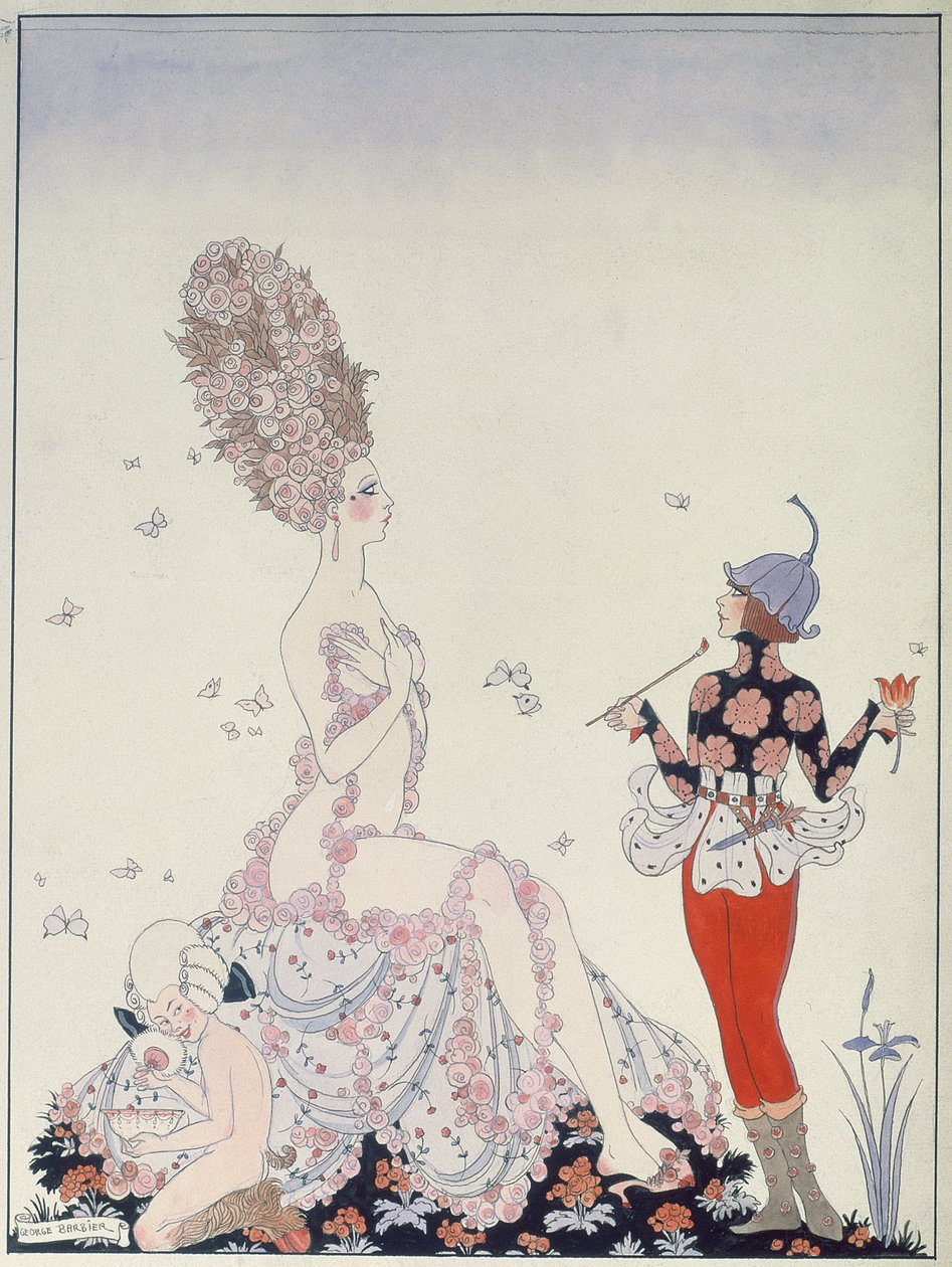 Moder Natur (pen, blæk og akvarel på papir) af Georges Barbier