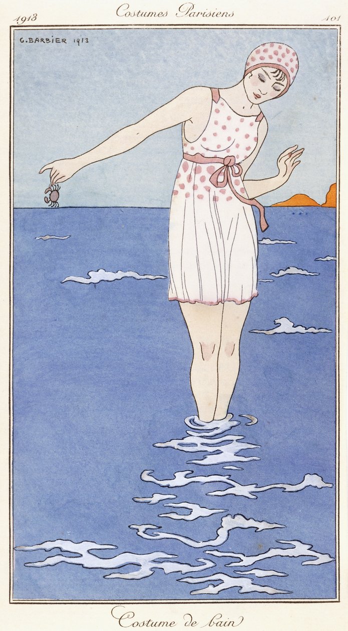Parisertøj: Badedragt af Georges Barbier