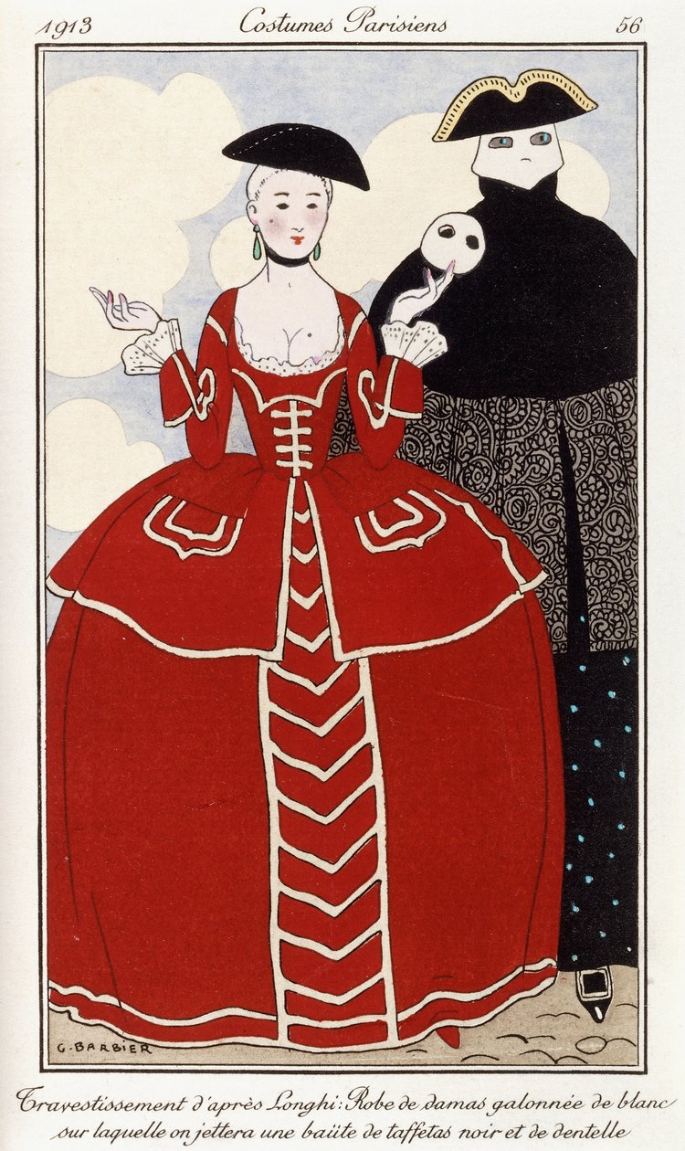 Parisisk tøj: Fancy kjole efter Longhi af Georges Barbier