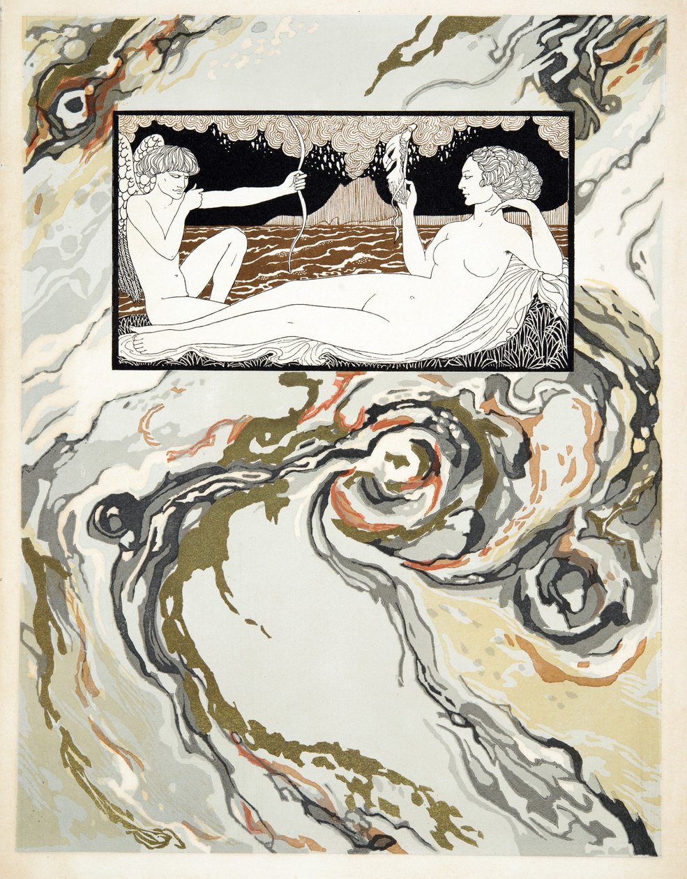 Karakterer fra komedie, forside, pub. 1922 (stenciltryk) af Georges Barbier