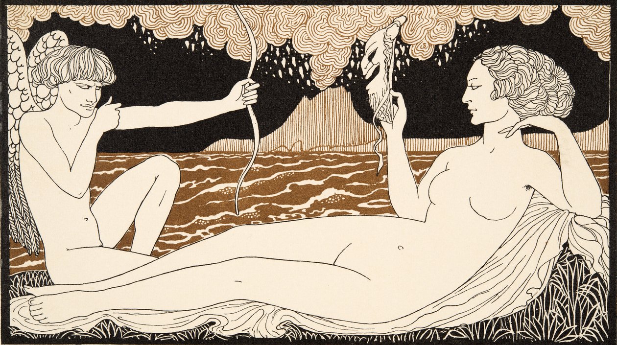 Personages de Comedie, detalje fra forsiden, pub. 1922 (pochoir print) af Georges Barbier